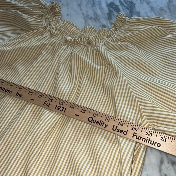 VELVET Briella Woven Striped Puff Sleeve Top, Size XS - Picture 9 of 11